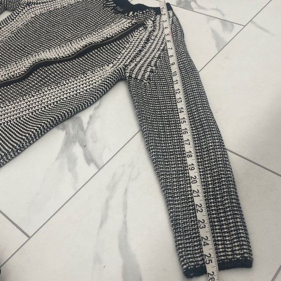 Papillon Knit Asymmetric Zip Cropped Cardigan Sweater Sz S - Picture 9 of 9